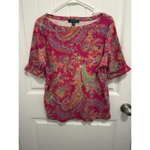 Lauren Ralph Lauren Women's‎ Bright Paisley Shirt Size 1X